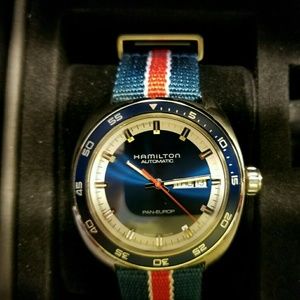Hamilton Pan Europ Blue Dial Day-Date Automatic